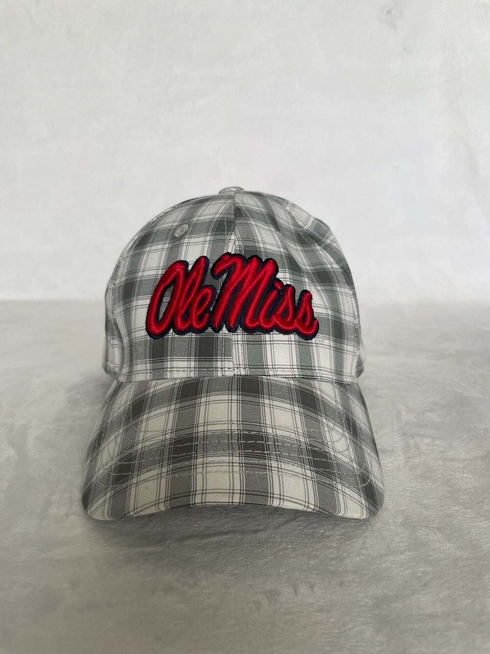 Russell Athletic Ole Miss Rebels Plaid Baseball Cap Hat One Size